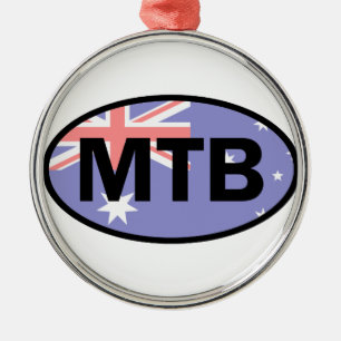 Ornement Rond Argenté Drapeau Australie VTT