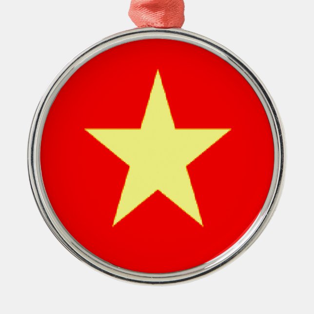 Ornement Rond Argenté drapeau vietnam (Devant)