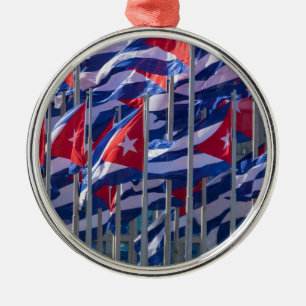 Ornement Rond Argenté Drapeaux cubains, La Havane, Cuba