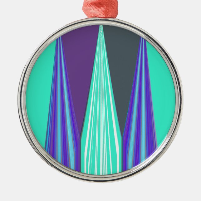 Ornement Rond Argenté Edgy Blue art (Devant)