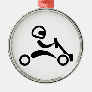 Ornement Rond Argenté Emballage de kart
