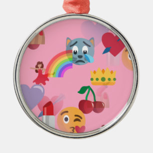 Ornement Rond Argenté emoji fille