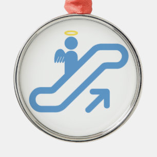 Ornement Rond Argenté Escalator, aucun escalier