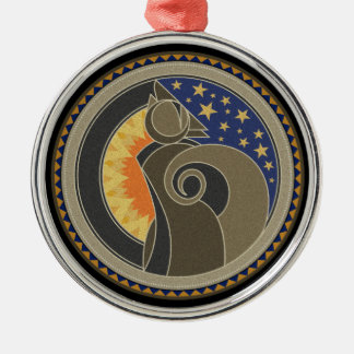 Ornement Rond Argenté Esprit de Noël Coyote