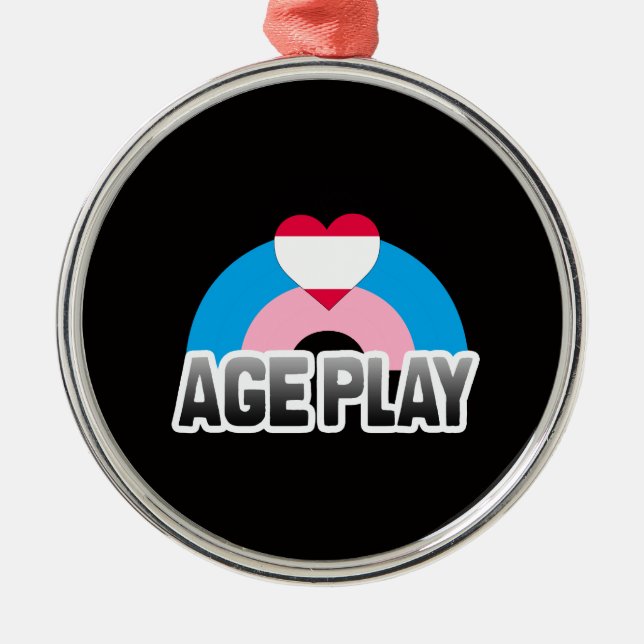 Ornement Rond Argenté Fierté de jeu d'âge (Devant)