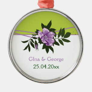 Ornement Rond Argenté Gardien vert mariage vert violet rose sauvage