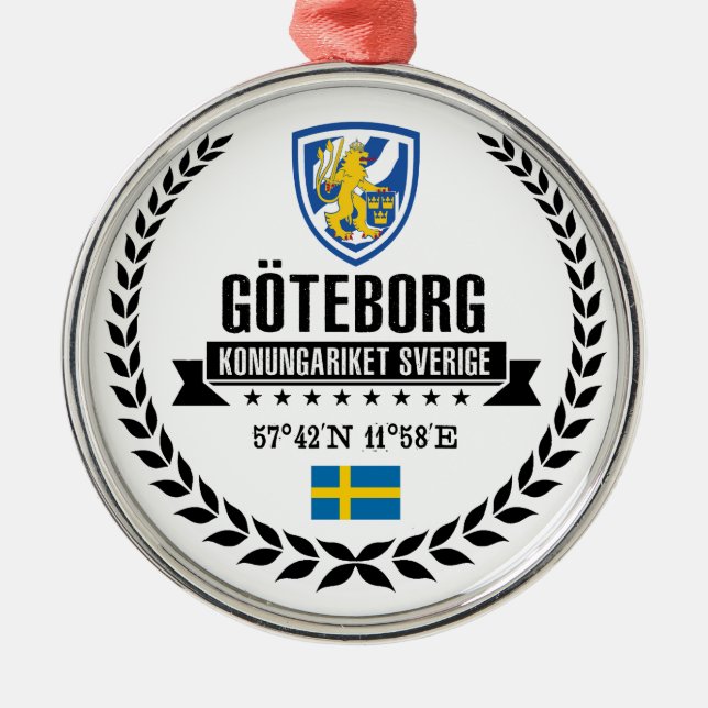 Ornement Rond Argenté Göteborg (Devant)