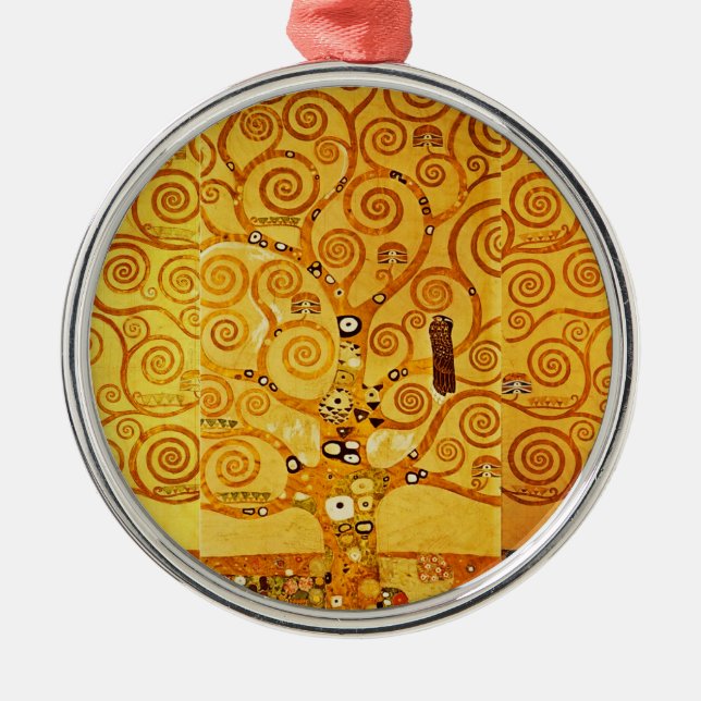 Ornement Rond Argenté Gustav Klimt Arbre de Vie : Symboliste Art Nouveau (Devant)