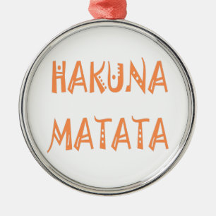 Ornement Rond Argenté Hakuna Matata – Art textuel tribal africain