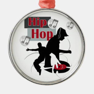 Ornement Rond Argenté Hip Hop DJ Ornament