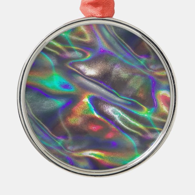 Ornement Rond Argenté holographique (Devant)