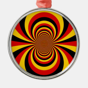 Ornement Rond Argenté I Love Germany National Flag Colors Art Print