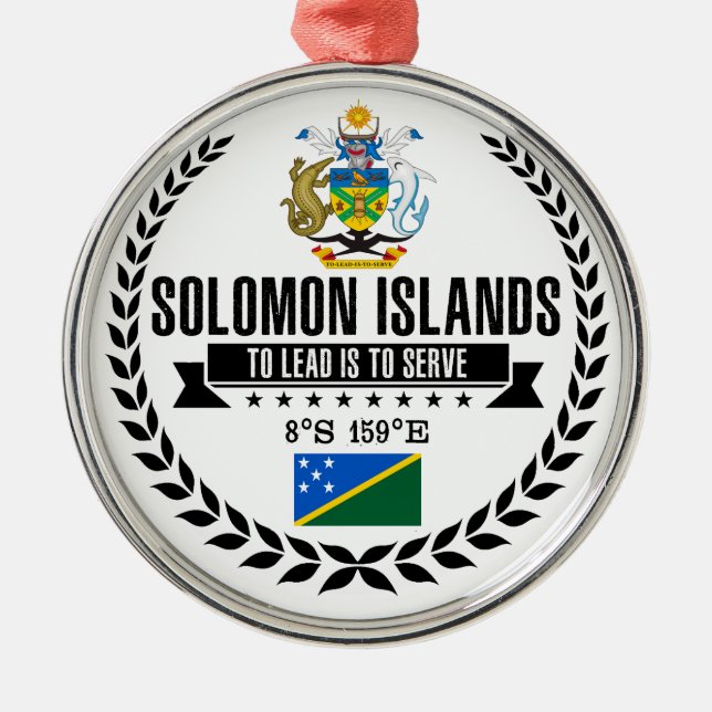 Ornement Rond Argenté Îles Salomon (Devant)