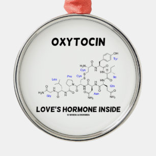 Ornement Rond Argenté Intérieur de l'hormone de l'amour d'oxytocine