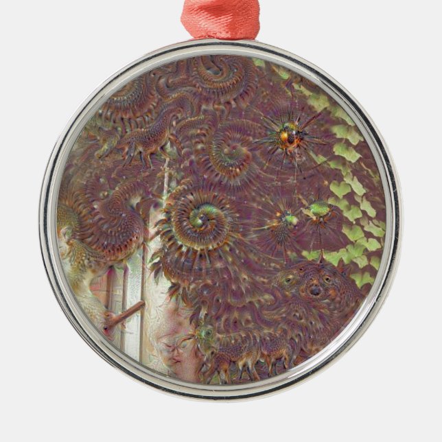 Ornement Rond Argenté Ivy Dreams (Devant)