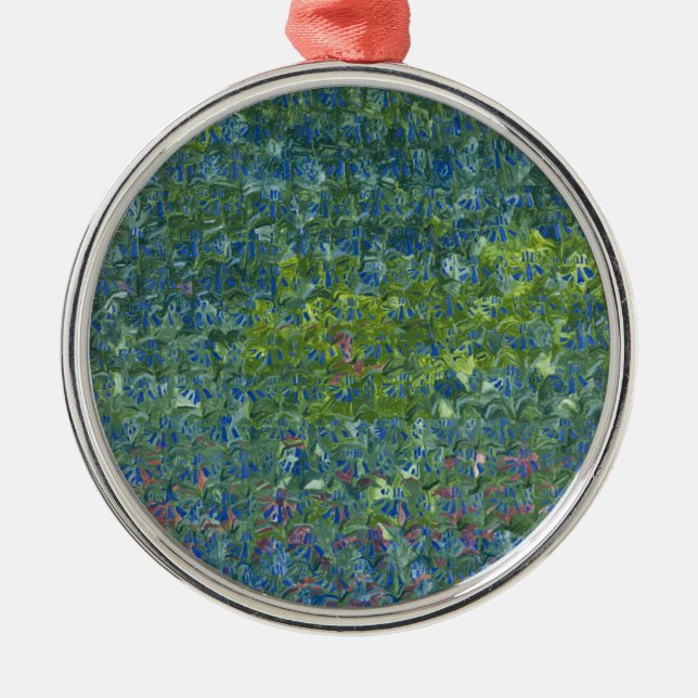 Ornement Rond Argenté Jacinthes des bois 2012 (Devant)