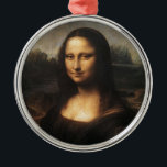 Ornement Rond Argenté Joconde<br><div class="desc">Mona Lisa.  Améliorée numériquement par PixDezines.com™ et PixDezines™ sur zazzle.com</div>