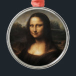 Ornement Rond Argenté Joconde<br><div class="desc">Mona Lisa.  Améliorée numériquement par PixDezines.com™ et PixDezines™ sur zazzle.com</div>