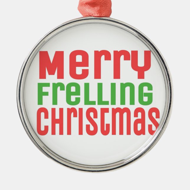 Ornement Rond Argenté Joyeux Noël de Frelling ! (Devant)