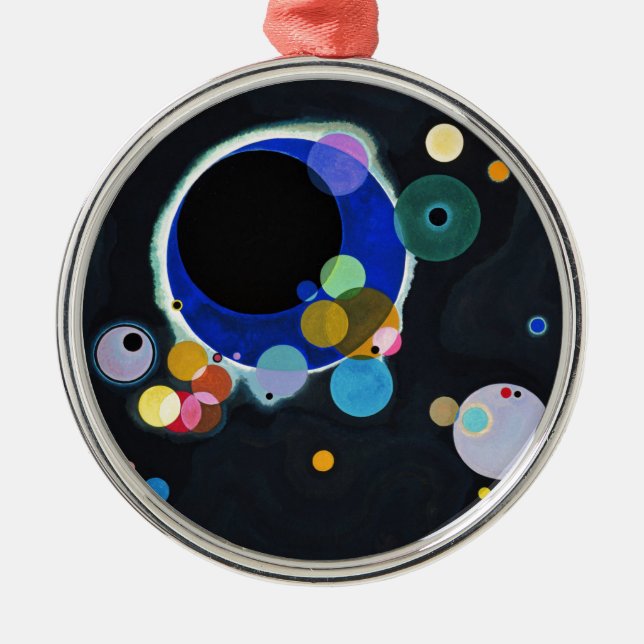 Ornement Rond Argenté Kandinsky Plusieurs Cercles Artwork (Devant)