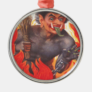 Ornement Rond Argenté Krampus