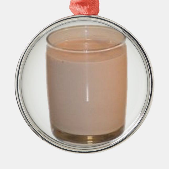 Ornement Rond Argenté Lait au chocolat (Devant)