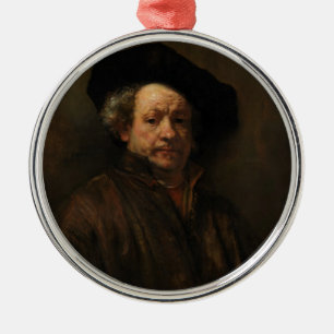 Ornement Rond Argenté L'art de l'auto-portrait de Rembrandt van Rijn
