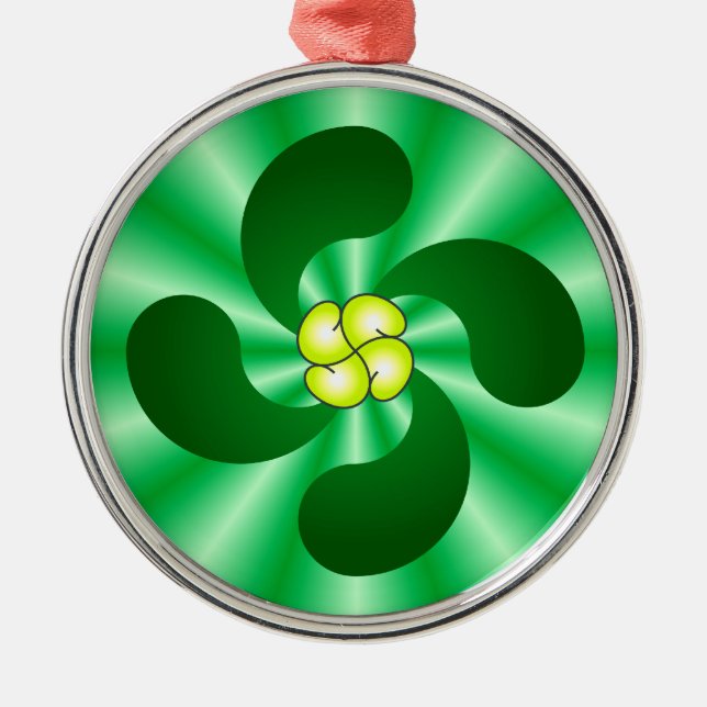 Ornement Rond Argenté Lauburu Basque cross (Devant)