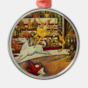 Ornement Rond Argenté Le cirque de Georges Seurat (1891)