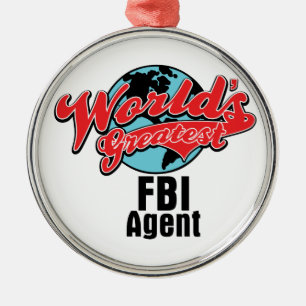 Ornement Rond Argenté Le plus grand agent du FBI des mondes