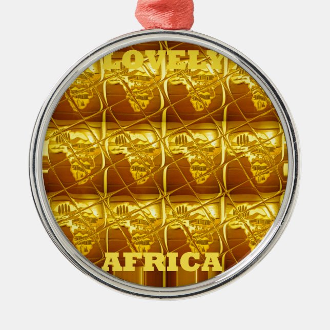 Ornement Rond Argenté Lovely Africa Africa Africa Maps conceptions Art c (Devant)