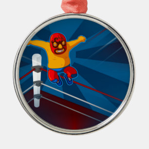 Ornement Rond Argenté luchador