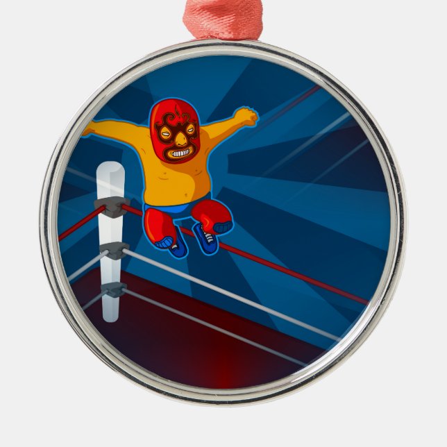 Ornement Rond Argenté luchador (Devant)