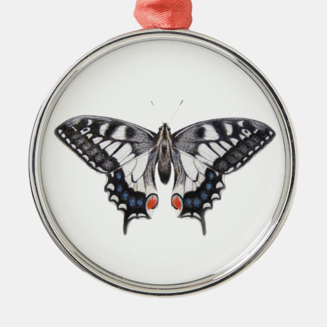 Ornement Rond Argenté Machaon 2012 (Devant)