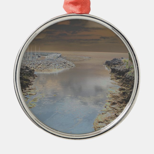 Ornement Rond Argenté Maison légère en Cascais Portugal (Devant)