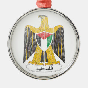 Ornement Rond Argenté Manteau de la Palestine des bras