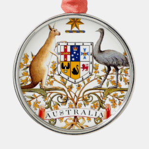 Ornement Rond Argenté Manteau de l'Australie des bras
