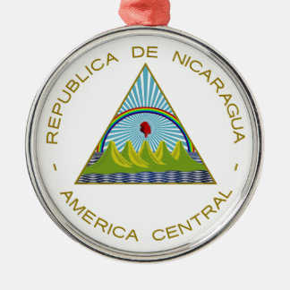 Ornement Rond Argenté Manteau du Nicaragua des bras