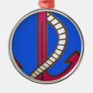 Ornement Rond Argenté mignon Retro Vintage Navy Achor.jpg