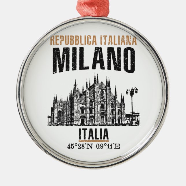Ornement Rond Argenté Milano (Devant)