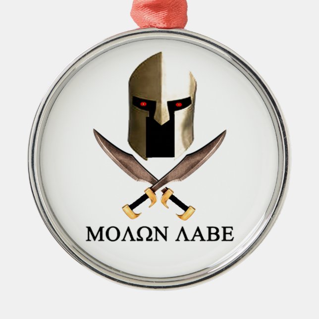 ORNEMENT ROND ARGENTÉ MOLON LABE (Devant)