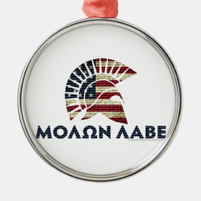 Ornement Rond Argenté Molon Labe ! (Devant)