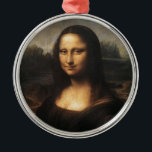 Ornement Rond Argenté Mona Lisa<br><div class="desc">Mona Lisa. numériquement mis en valeur par PixDezines.com™ et PixDezines™ sur zazzle.com</div>