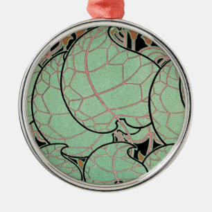 Ornement Rond Argenté Motif Art Nouveau #10