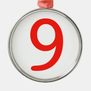 Ornement Rond Argenté Numéro 9