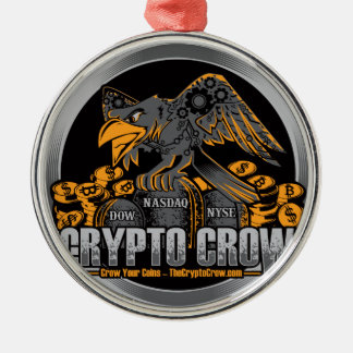 Ornement Rond Argenté Orange sur la crypto corneille noire