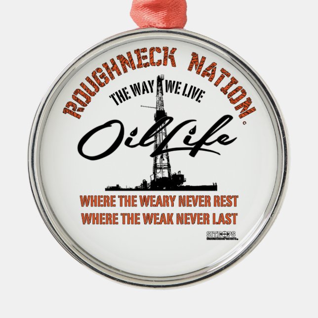 Ornement Rond Argenté Original de la VIE d'HUILE (Devant)