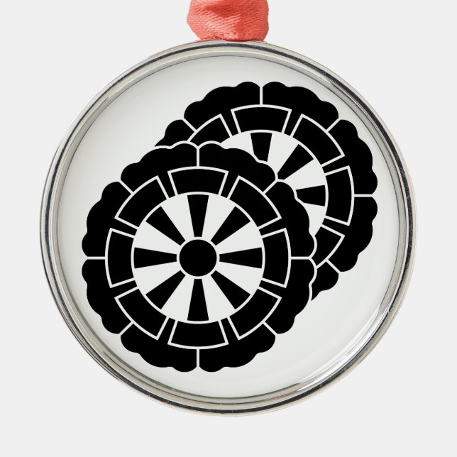 Ornement Rond Argenté Overlapping flower-shaped Genji carts (Devant)