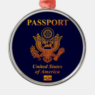 ORNEMENT ROND ARGENTÉ PASSPORT(USA)