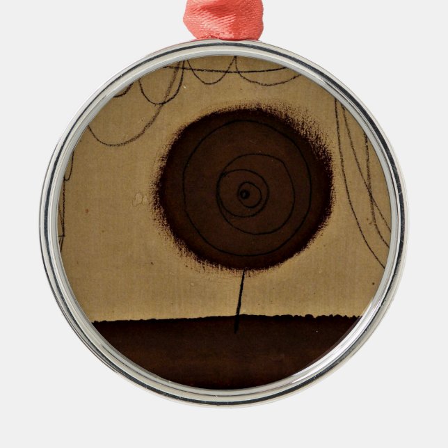 Ornement Rond Argenté Paul Klee art : Une Fleur se produit (Devant)